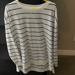 Maurices White and Black Striped Sweatshirt